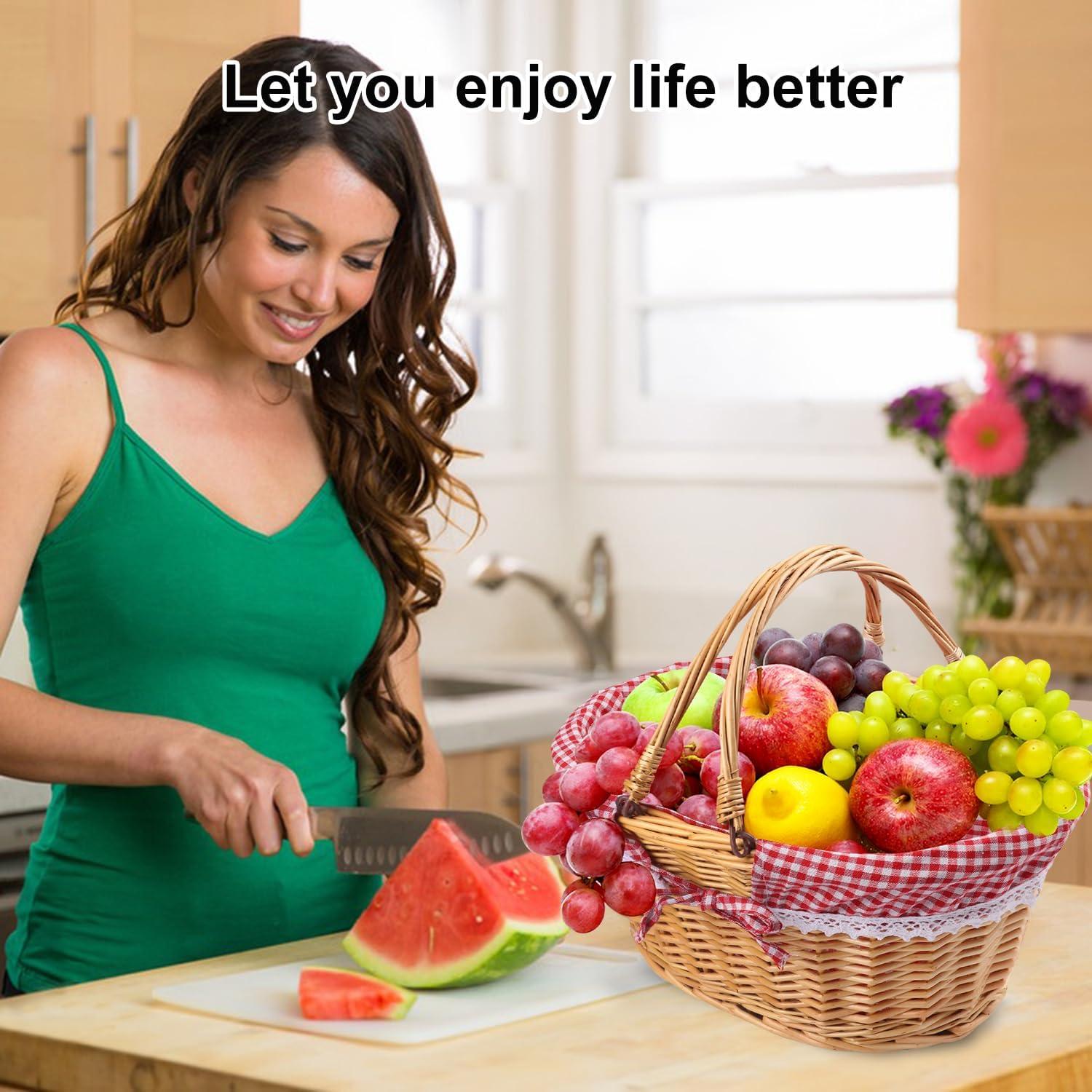 Cesta de Mimbre GNIEMCKIN 35.56 cm Ovalada con Asa