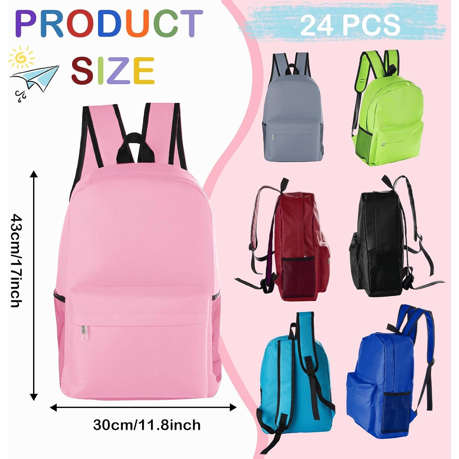 Paquete de 24 mochilas escolares Tevxj 43 cm coloridas