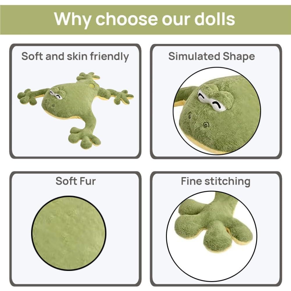 Rana Gigante de Peluche Labauxite 58 cm Suave y Kawaii