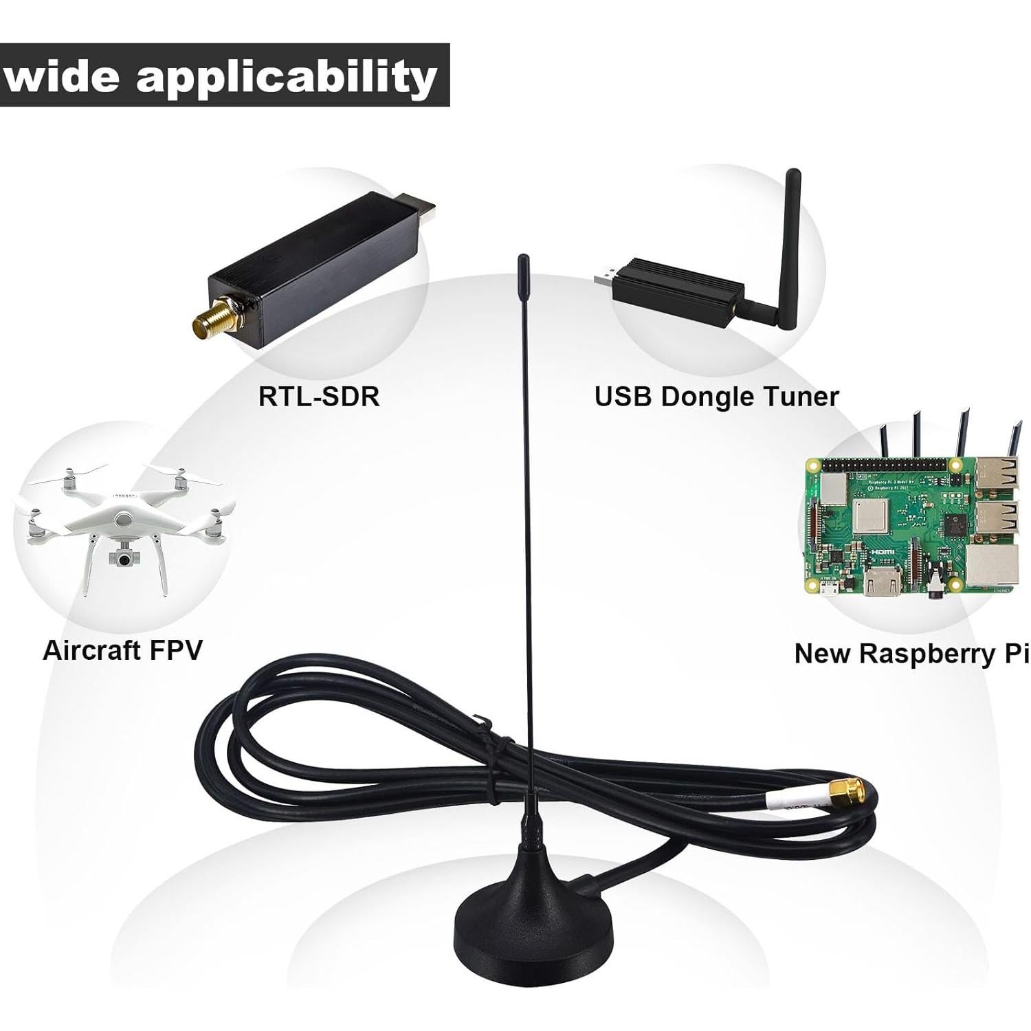 Antena 433 MHz Kaunosta 5dBi Omnidireccional 2M SMA