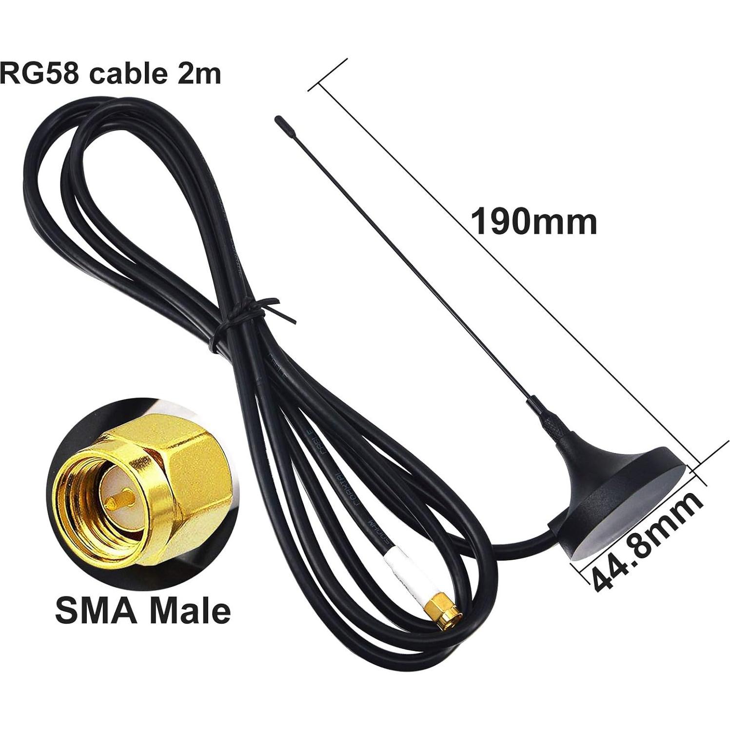 Antena 433 MHz Kaunosta 5dBi Omnidireccional 2M SMA
