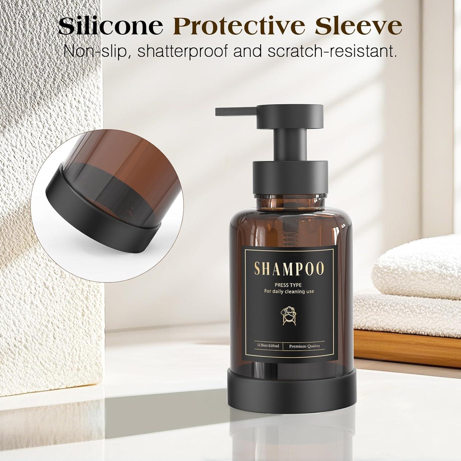 Dispensador de Jabón Espumoso Luxspire de Vidrio 444 ml Ámbar