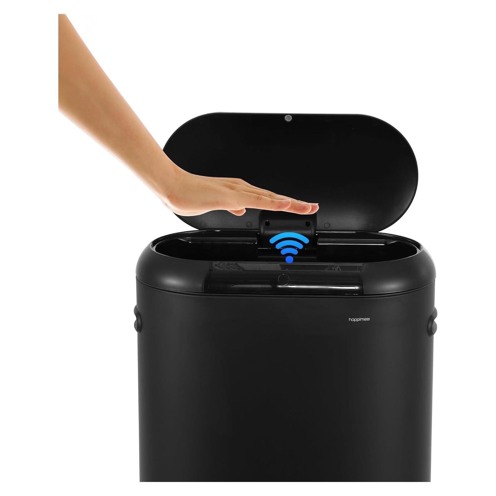 Bote de Basura Slim Ovalado Happimess HPM1016B 50L Negro