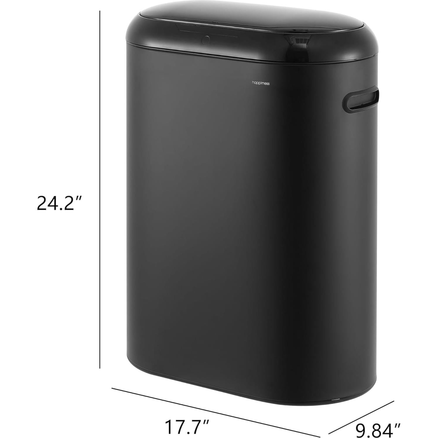 Bote de Basura Slim Ovalado Happimess HPM1016B 50L Negro