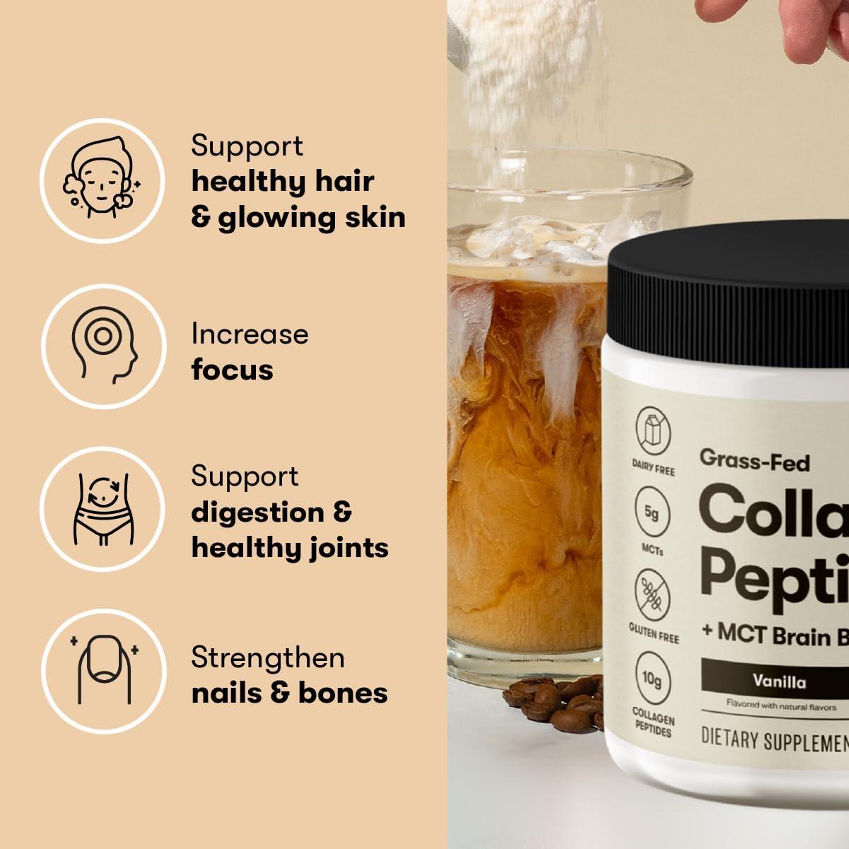Perfect Keto Collagen Peptides Protein Powder with MCT Oil, Hydrolyzed Collagen, Type I & III Supplement, Gluten Free, Grass Fed, Low Carb, Keto Coffee Creamer, Collagen for Women & Men, Chocolate