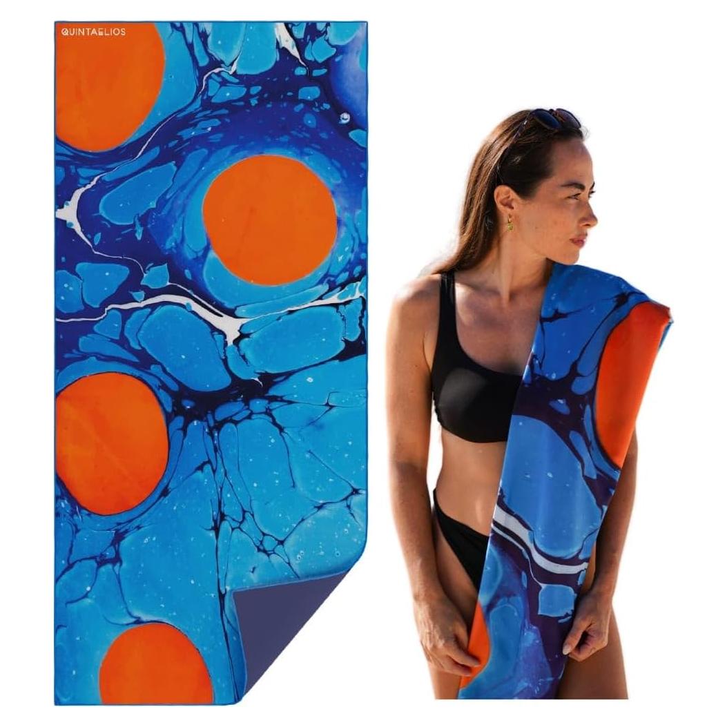 Toalla de Playa Microfibra Quintaelios 89x160 cm Secado Rápido