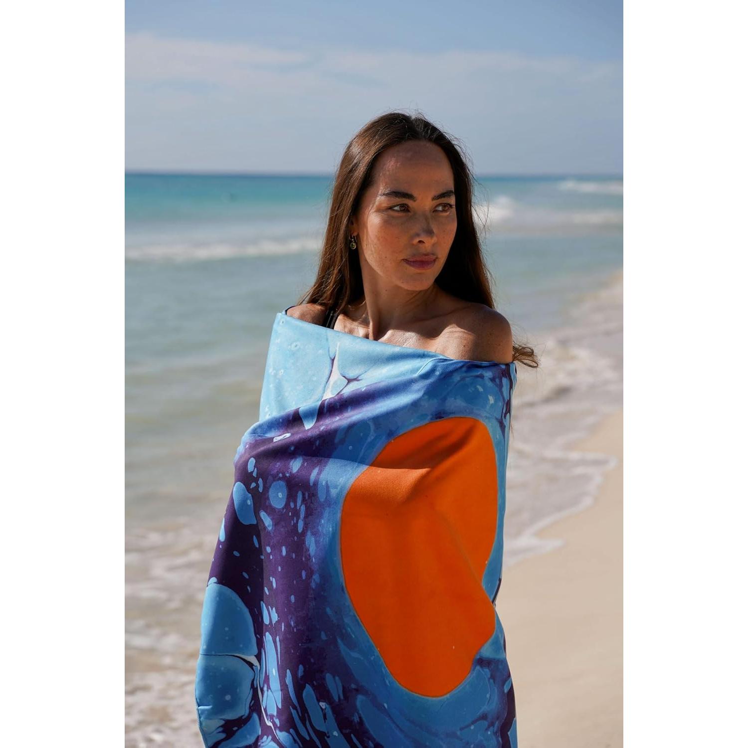 Toalla de Playa Microfibra Quintaelios 89x160 cm Secado Rápido