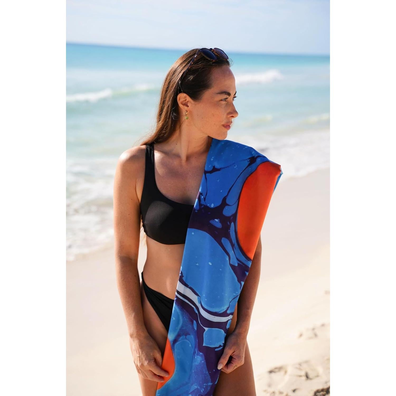 Toalla de Playa Microfibra Quintaelios 89x160 cm Secado Rápido