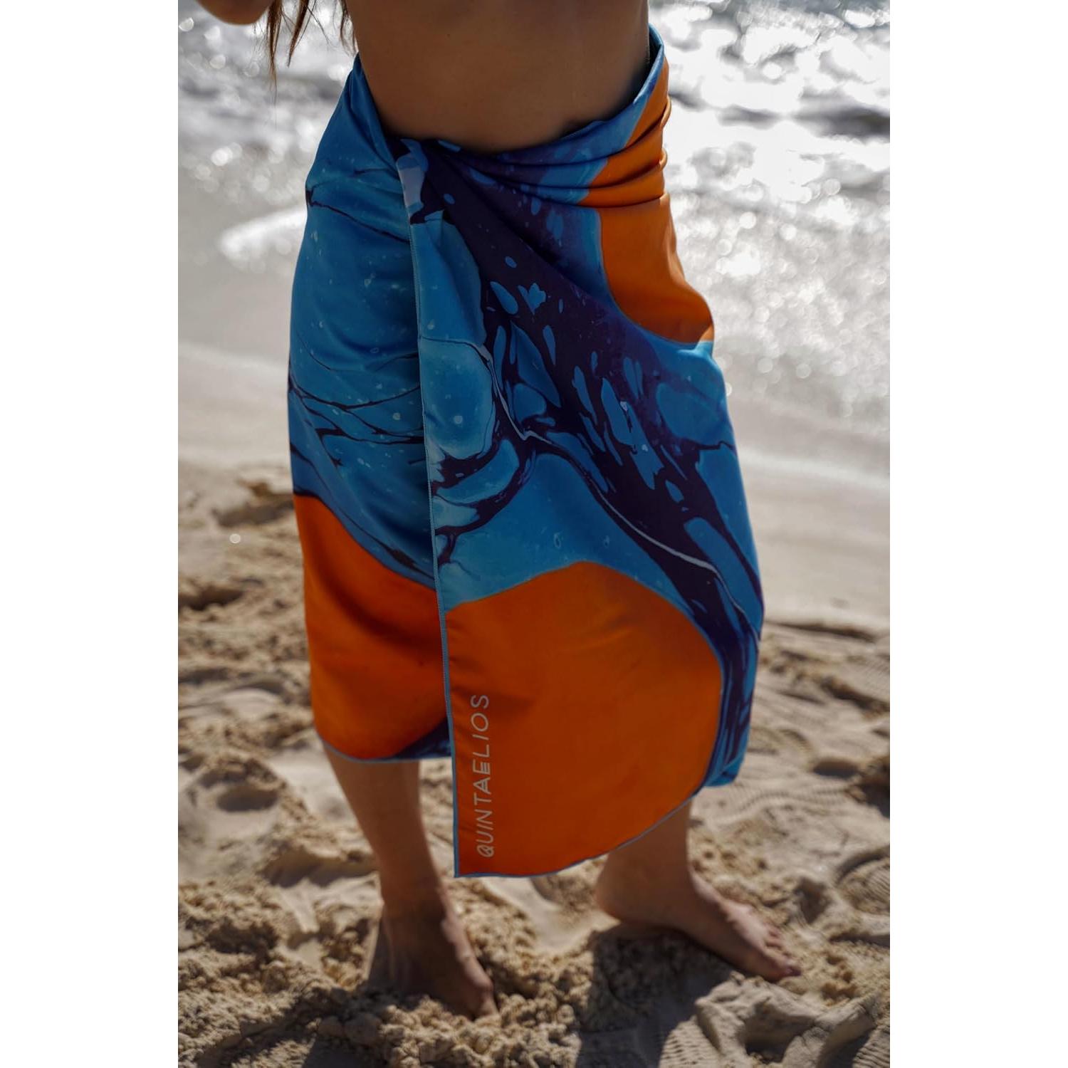 Toalla de Playa Microfibra Quintaelios 89x160 cm Secado Rápido