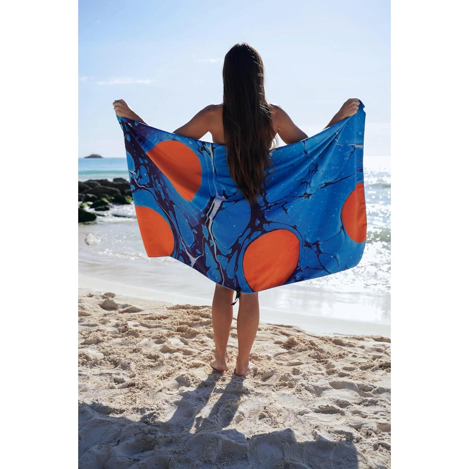 Toalla de Playa Microfibra Quintaelios 89x160 cm Secado Rápido