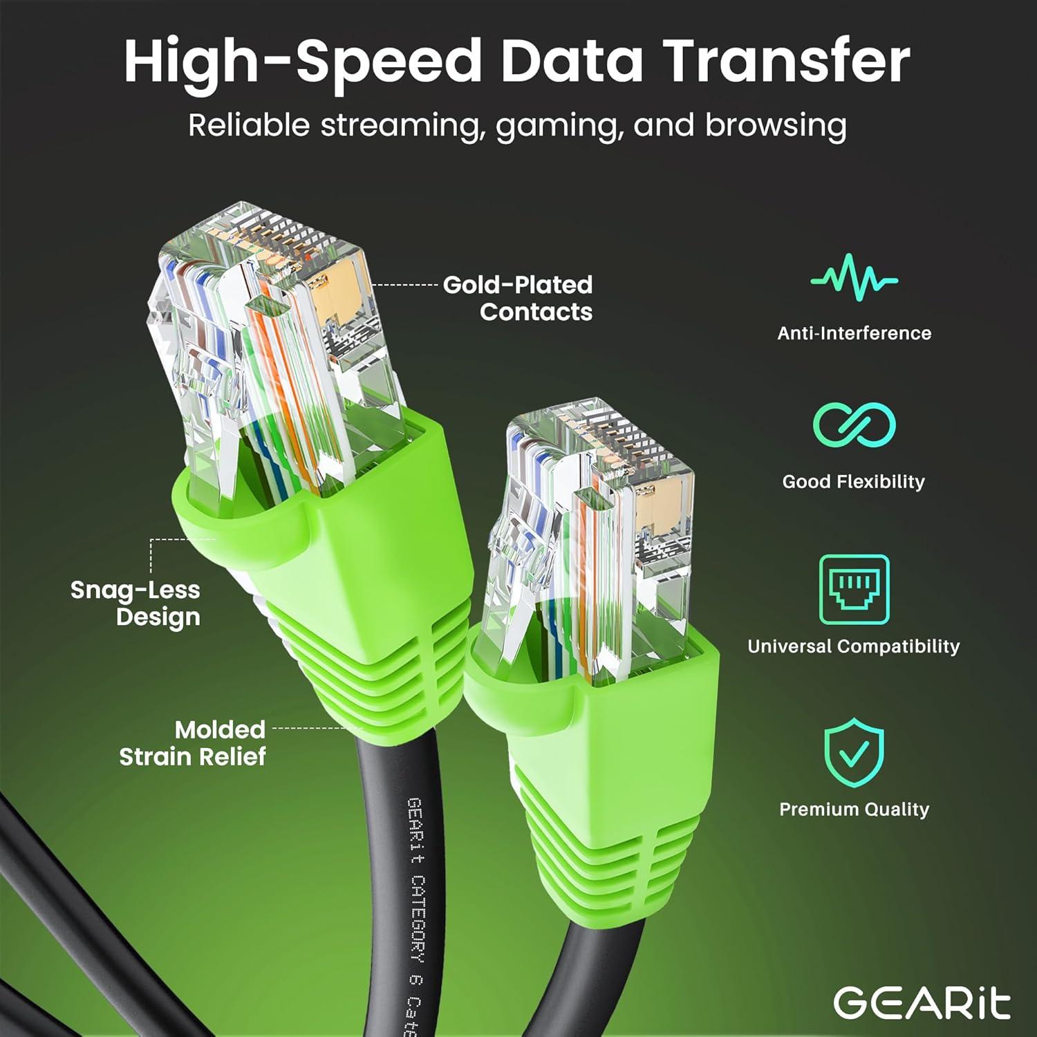 Cable Ethernet Cat 6 GEARit 30.48 m Alta Velocidad 10 Gbps