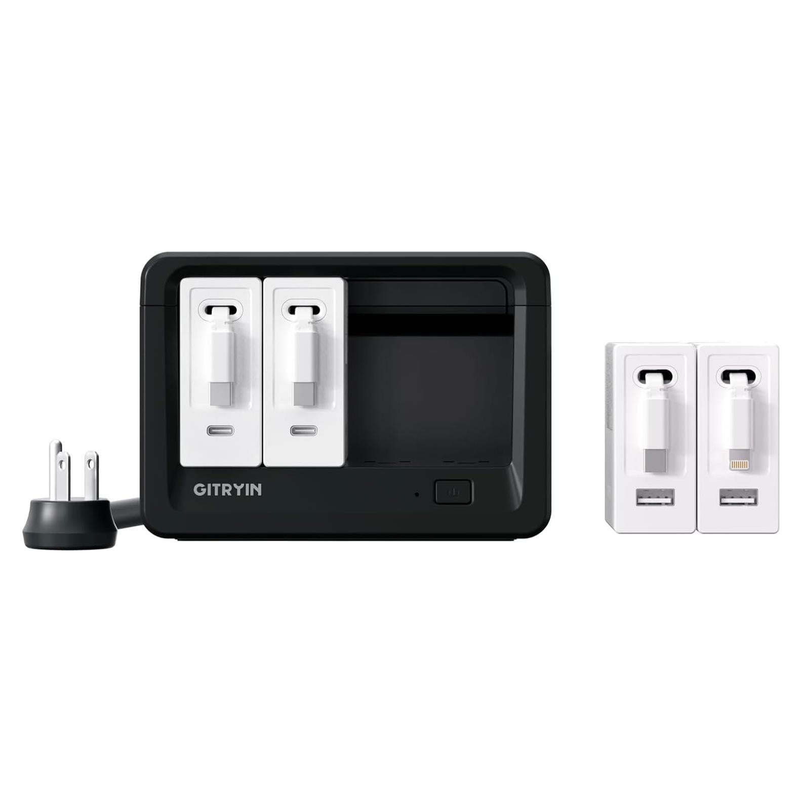 Cargador de Pared Retráctil Gitryin 40W 8-en-1 con USB