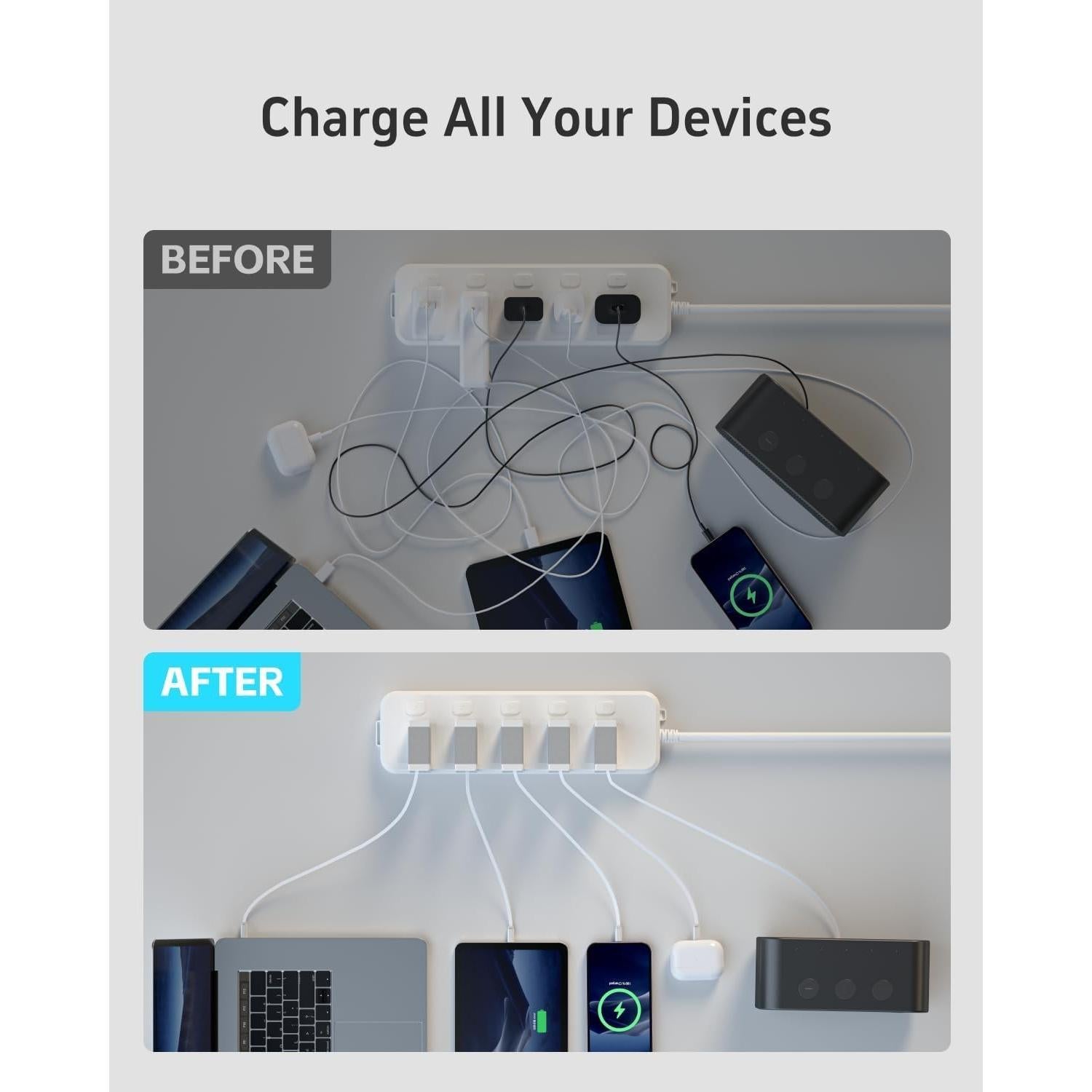 Cargador de Pared Retráctil Gitryin 40W 8-en-1 con USB