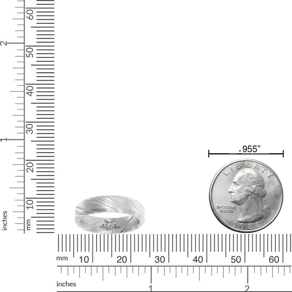 Anillo de Acero Damasco Metro Jewelry para Hombres 8 mm Talla 9-11