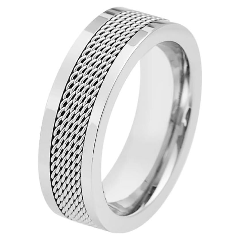 Anillo de Acero Inoxidable Pulido Geoffrey Beene 7mm Plata