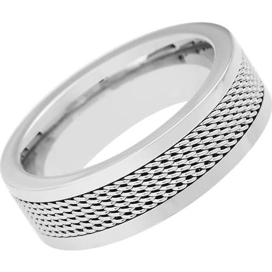 Anillo de Acero Inoxidable Pulido Geoffrey Beene 7mm Plata