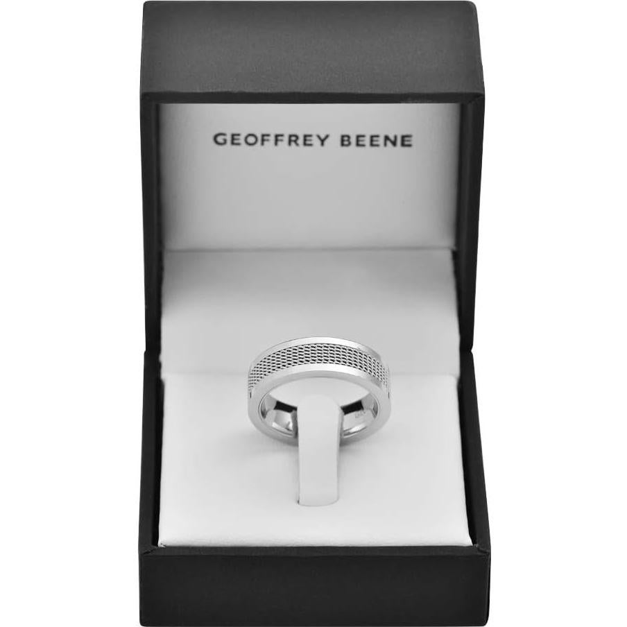 Anillo de Acero Inoxidable Pulido Geoffrey Beene 7mm Plata