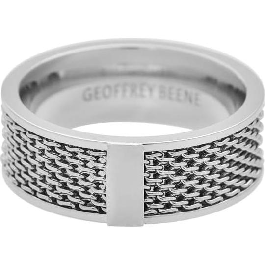 Anillo de Malla de Acero Inoxidable 8mm Geoffrey Beene Hombre