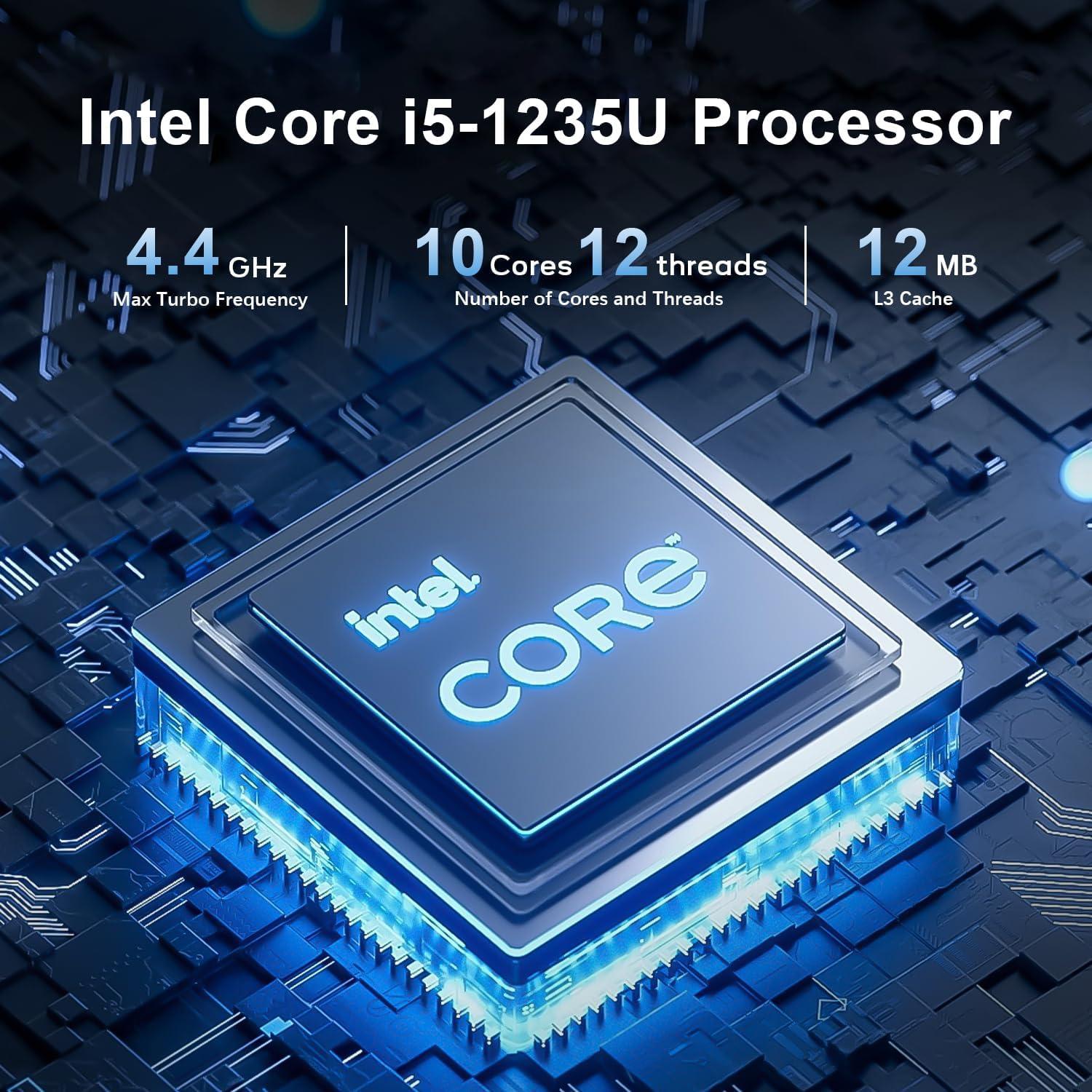 Mini PC Beelink EQI12, Intel Core i5-1235U, 32GB RAM, 500GB SSD