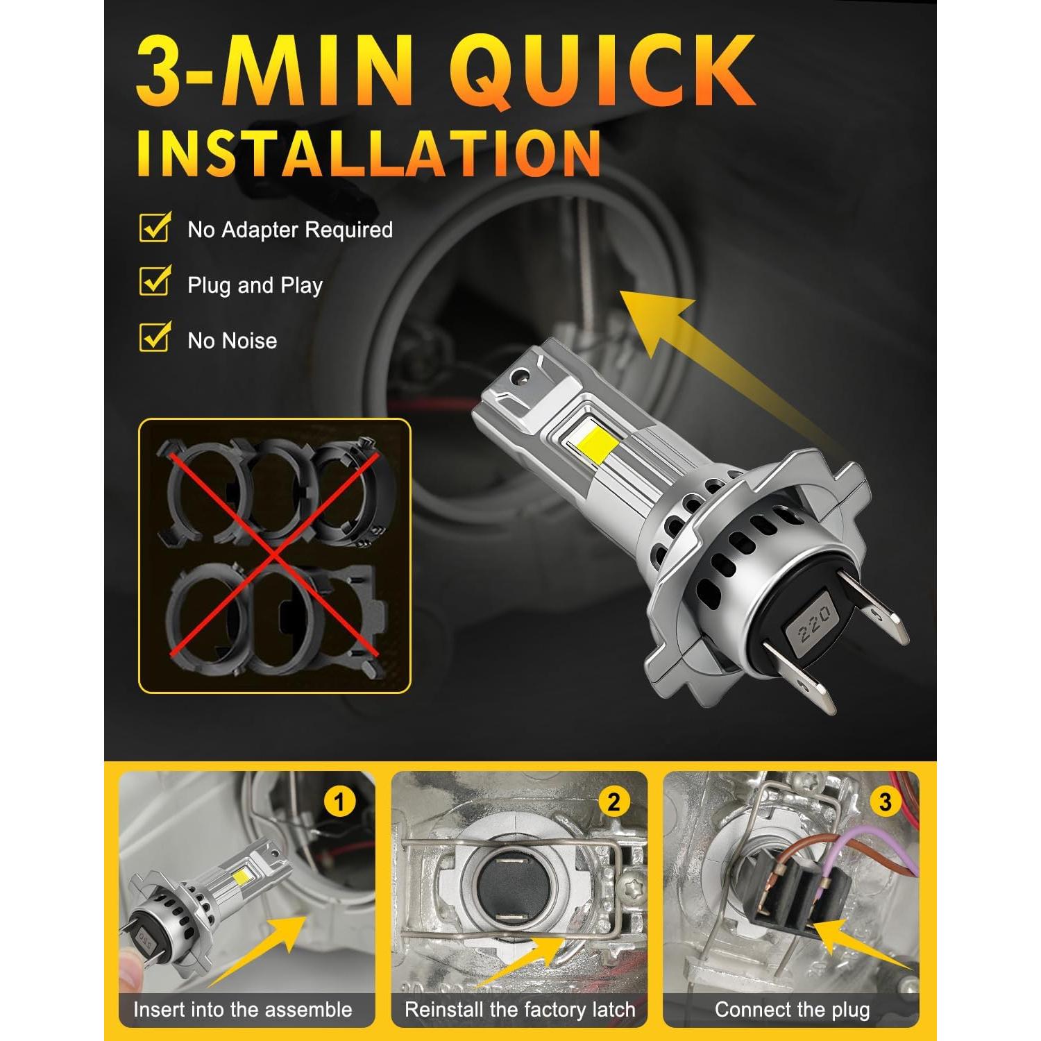 Bombillas LED H7 unionlux 6500K 40000LM Luz de Niebla - 2 Pzas