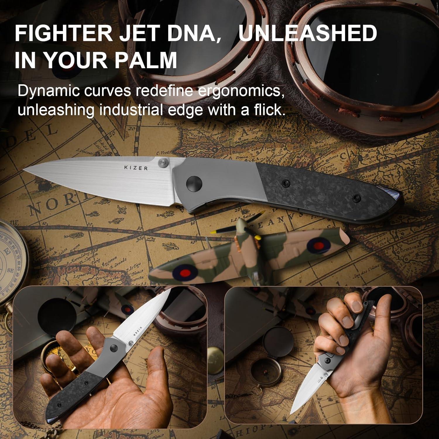 Cuchillo de bolsillo Kizer Spitfire EDC 7.95 cm S35VN Plegable