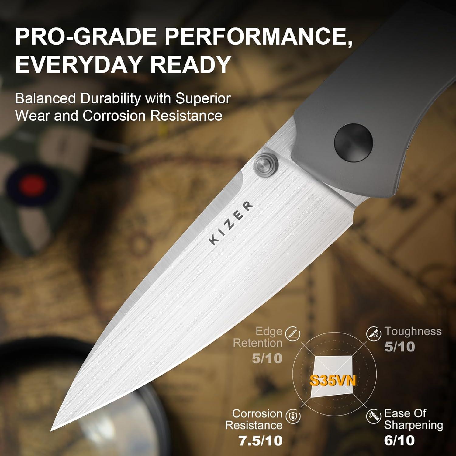 Cuchillo de bolsillo Kizer Spitfire EDC 7.95 cm S35VN Plegable