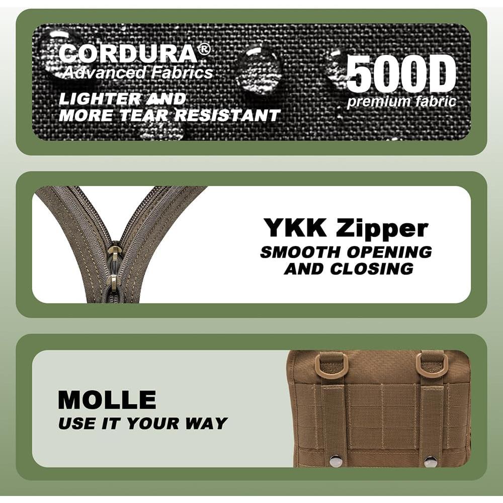 Pouch Táctico TSPRO EDC Molle 22x17x37 cm Caqui