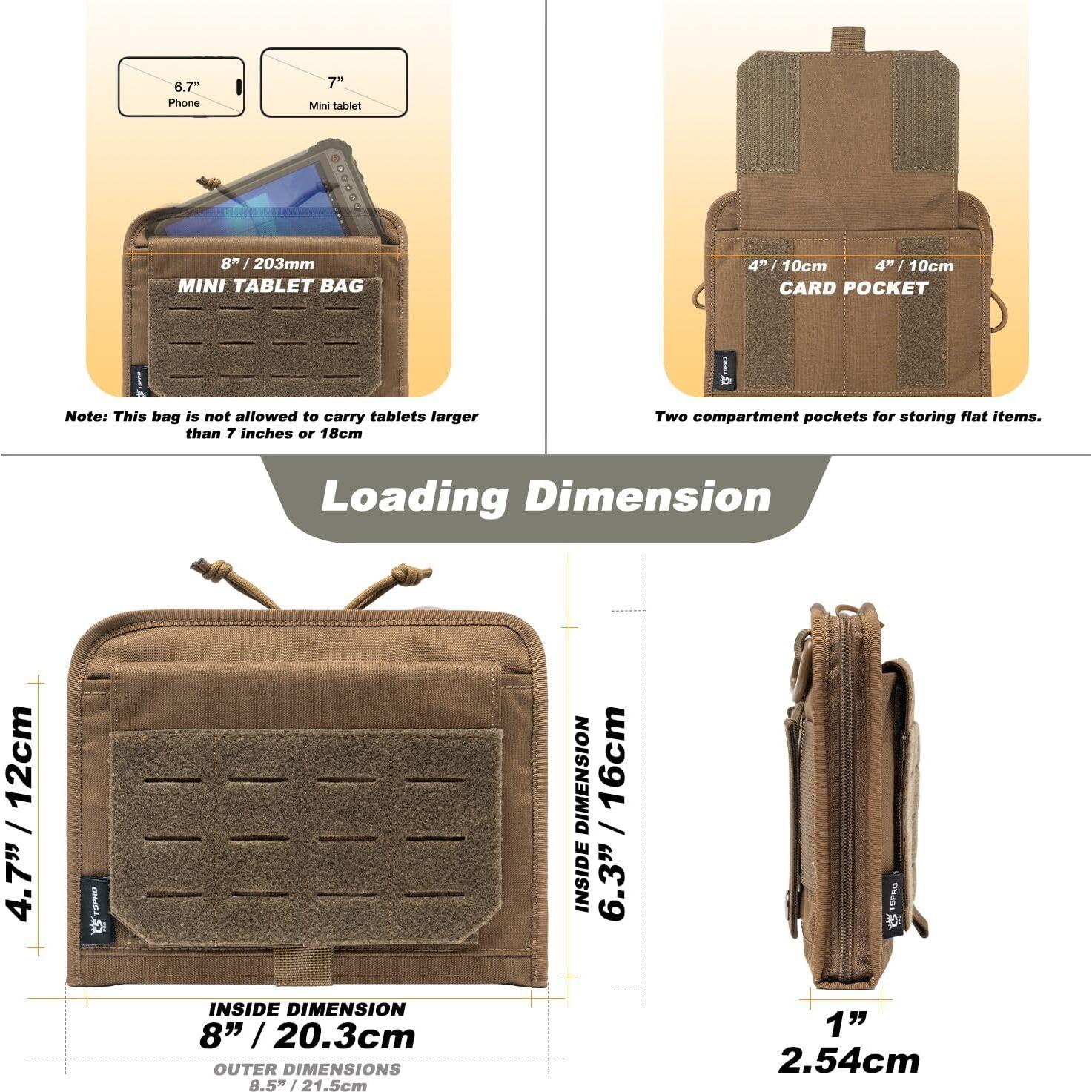 Pouch Táctico TSPRO EDC Molle 22x17x37 cm Caqui