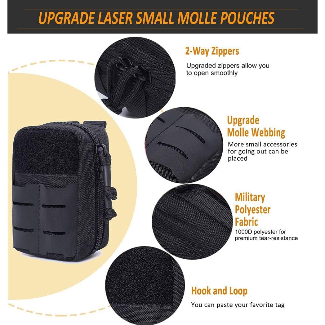 Bolsa Molle Táctica VIIDOO Negra Multiusos 13.2x8.6cm