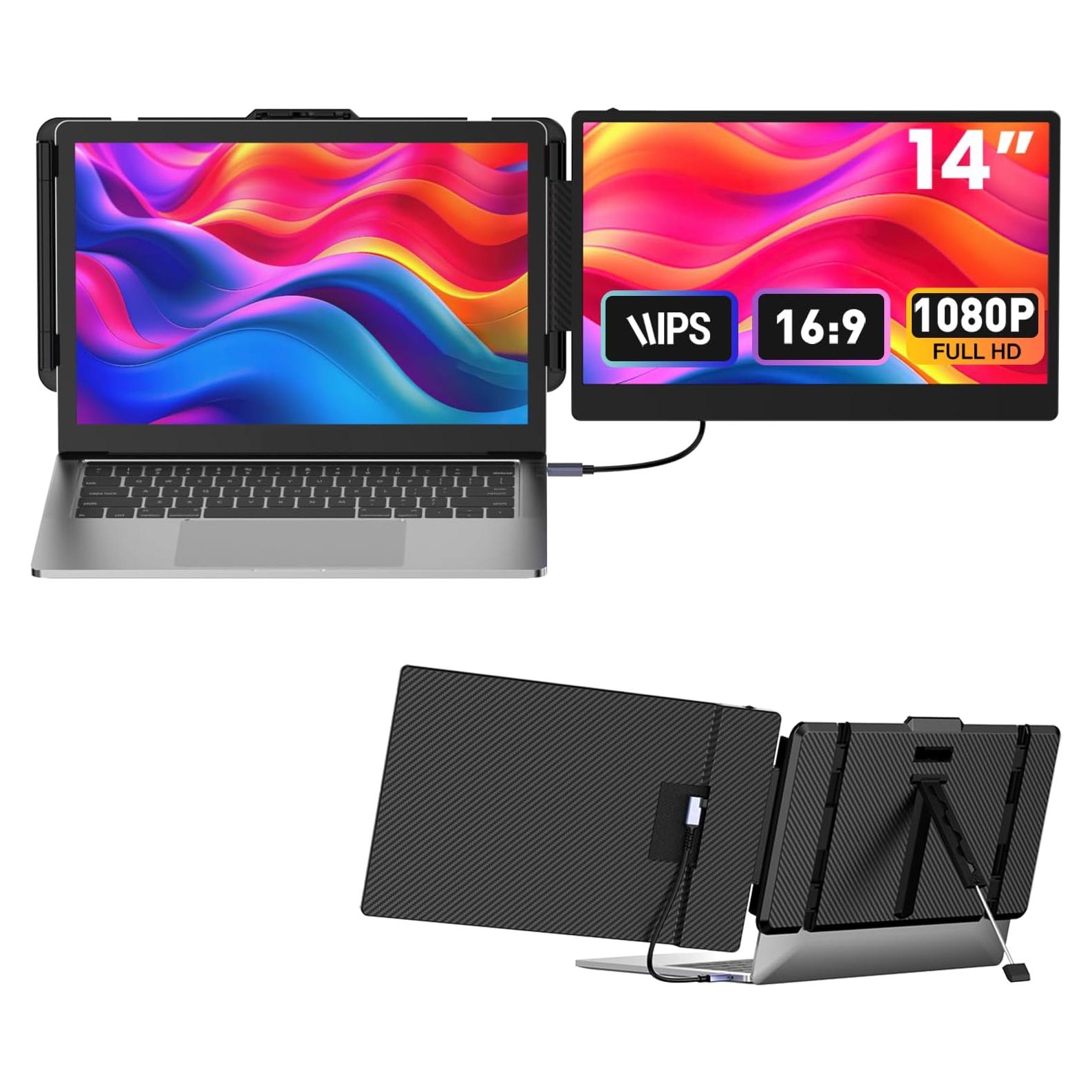 Extensor de Pantalla Dual 14" VargaoliDeal 1080P FHD Tipo-C/HDMI