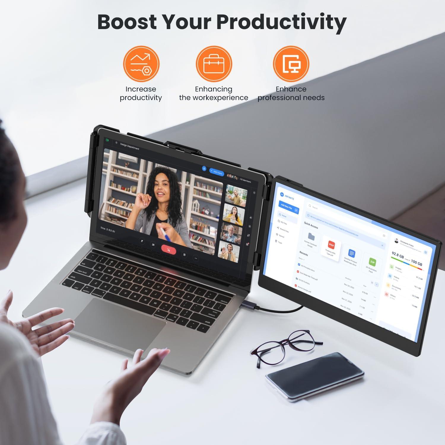 Extensor de Pantalla Dual 14" VargaoliDeal 1080P FHD Tipo-C/HDMI