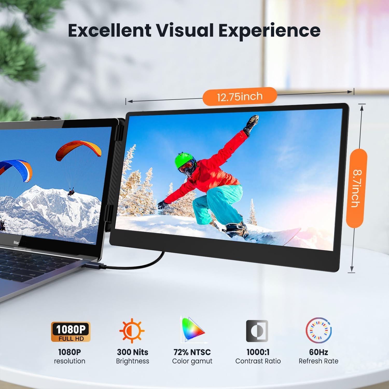 Extensor de Pantalla Dual 14" VargaoliDeal 1080P FHD Tipo-C/HDMI