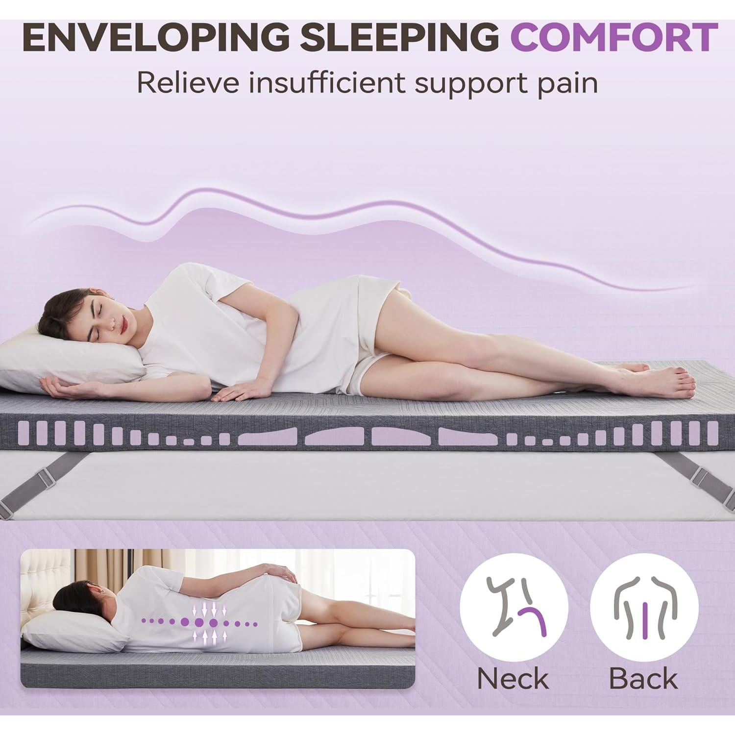 Almohadilla de Colchón BDEUS 3" Firme Queen Espuma Viscoelástica