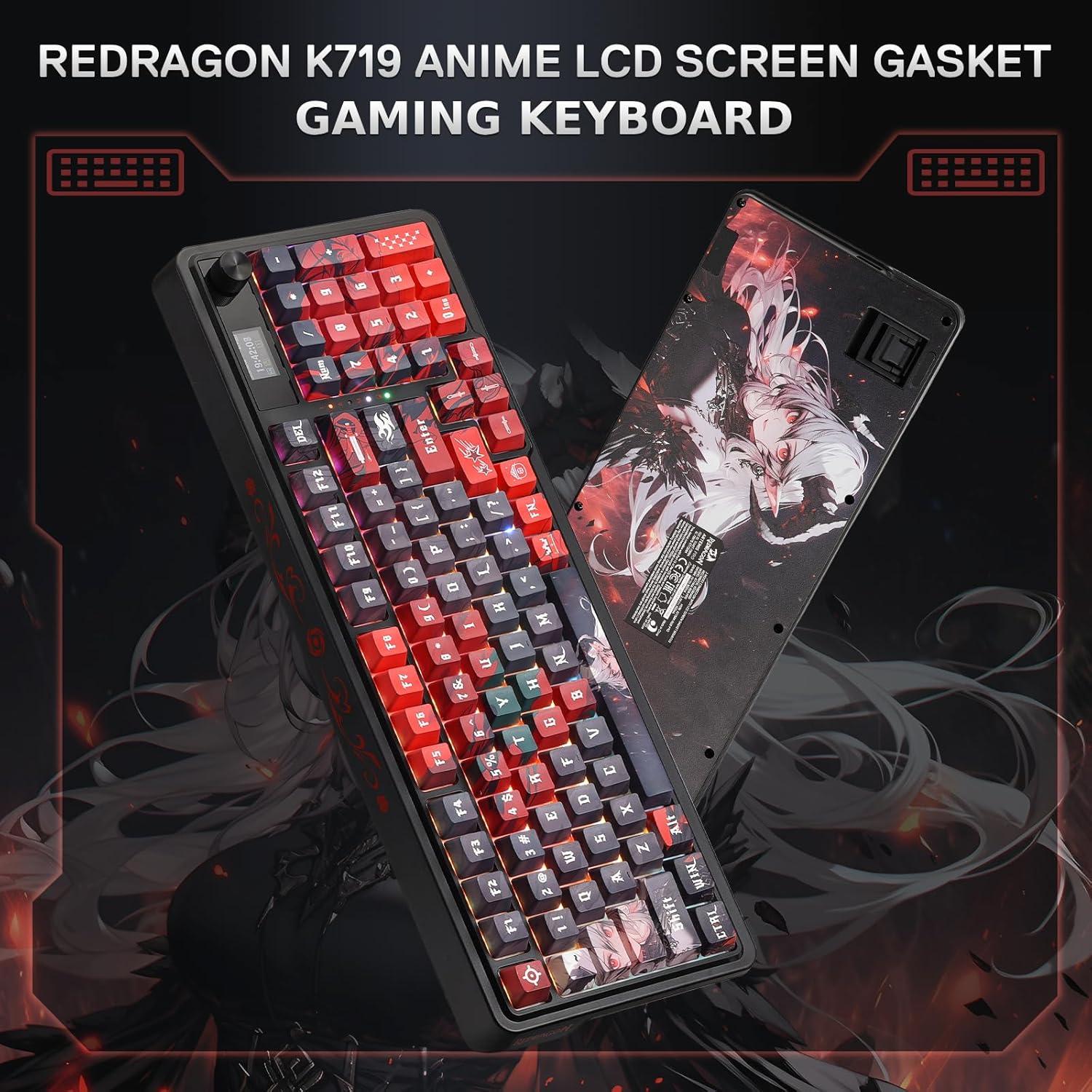 Teclado Gaming Inalámbrico Redragon K719 PRO Rosa 95 Teclas