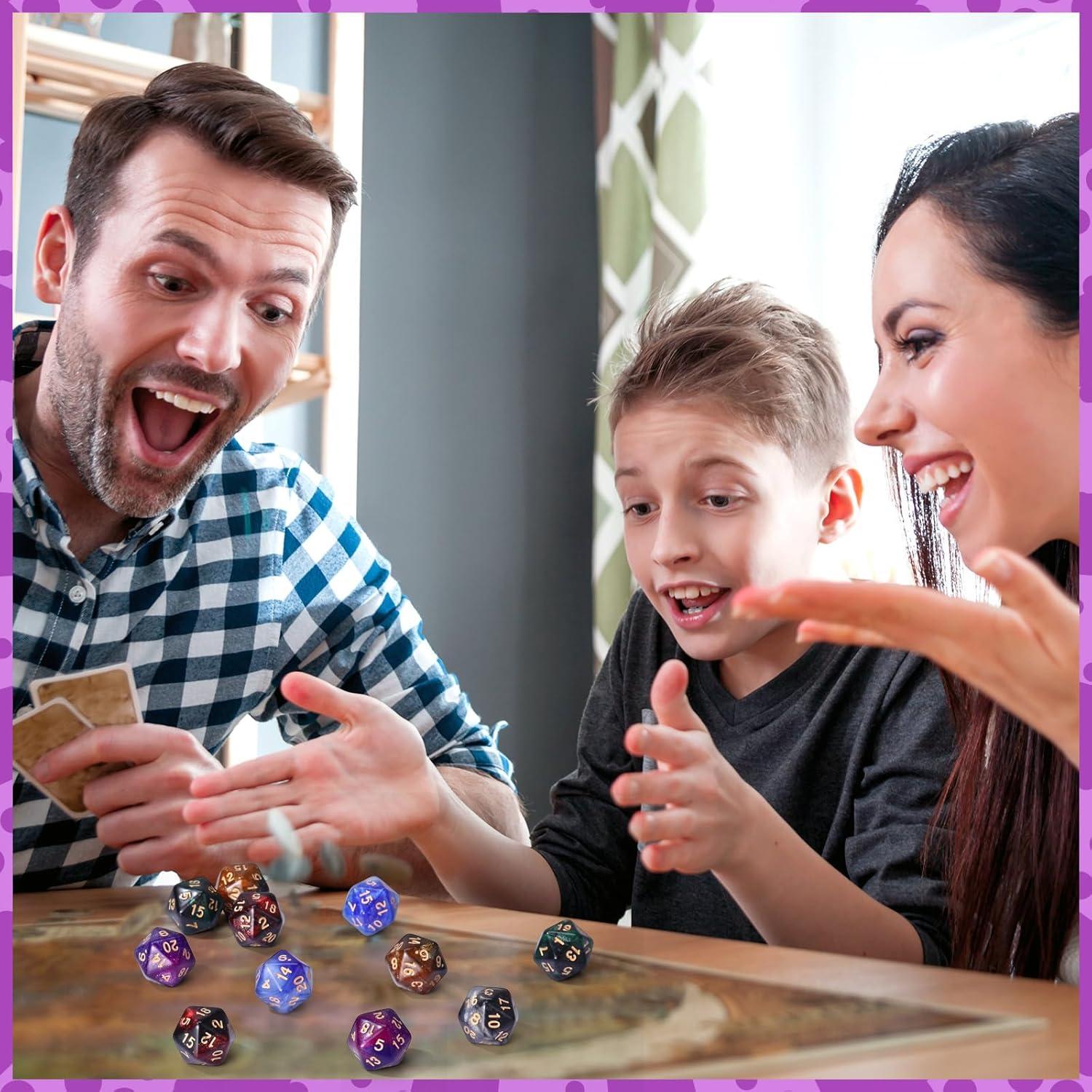 Juego de 60 Dados D20 Acrílicos 20mm Mezcla de Colores