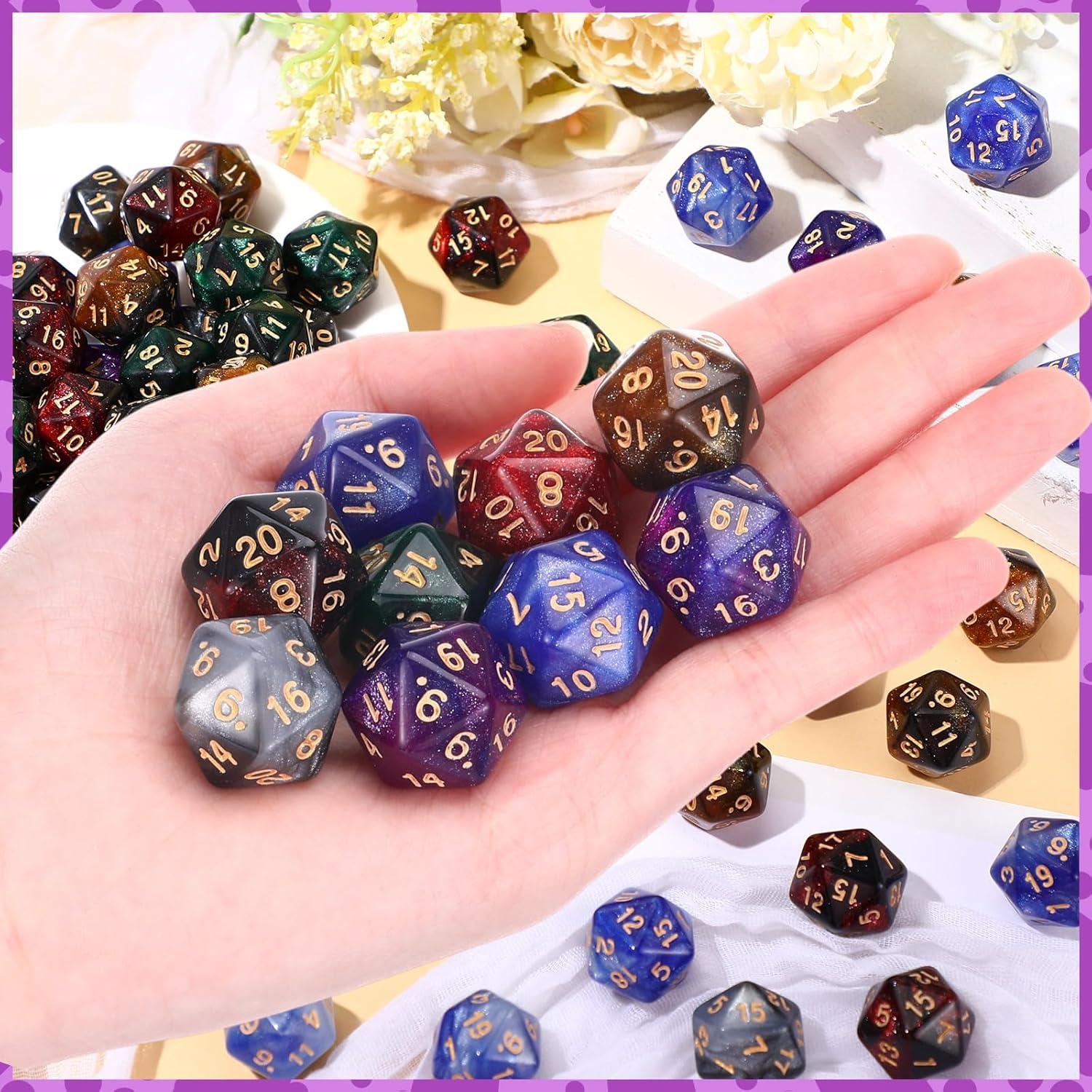Juego de 60 Dados D20 Acrílicos 20mm Mezcla de Colores