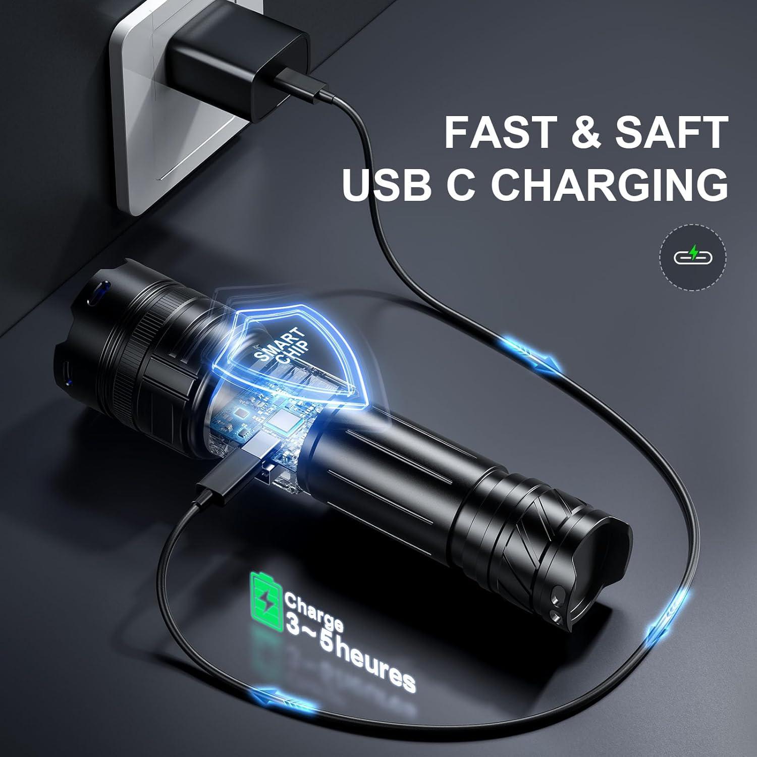 Linterna LED Recargable PHIXTON PH2403 2000 Lúmenes USB C