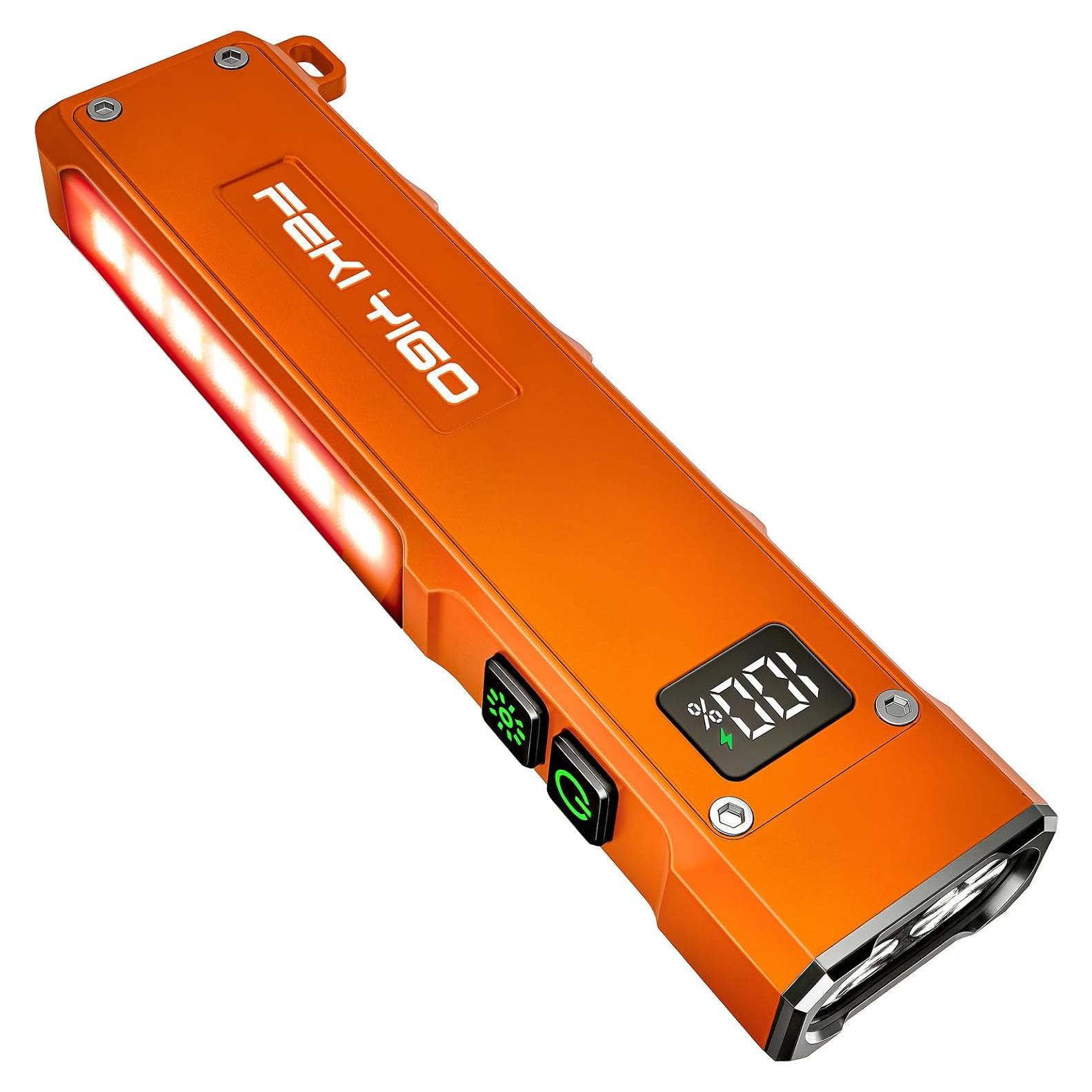 Linterna Recargable Feki Yigo G02 1800 Lúmenes LED Naranja