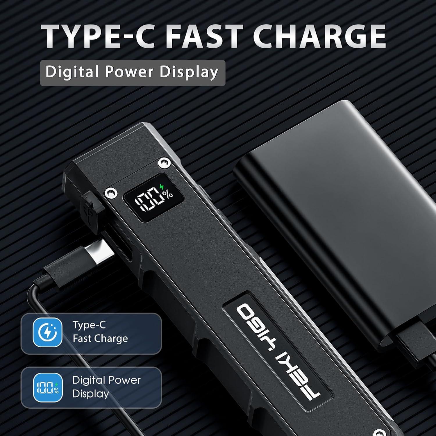 Linterna Recargable Feki Yigo G02 1800 Lúmenes LED Naranja