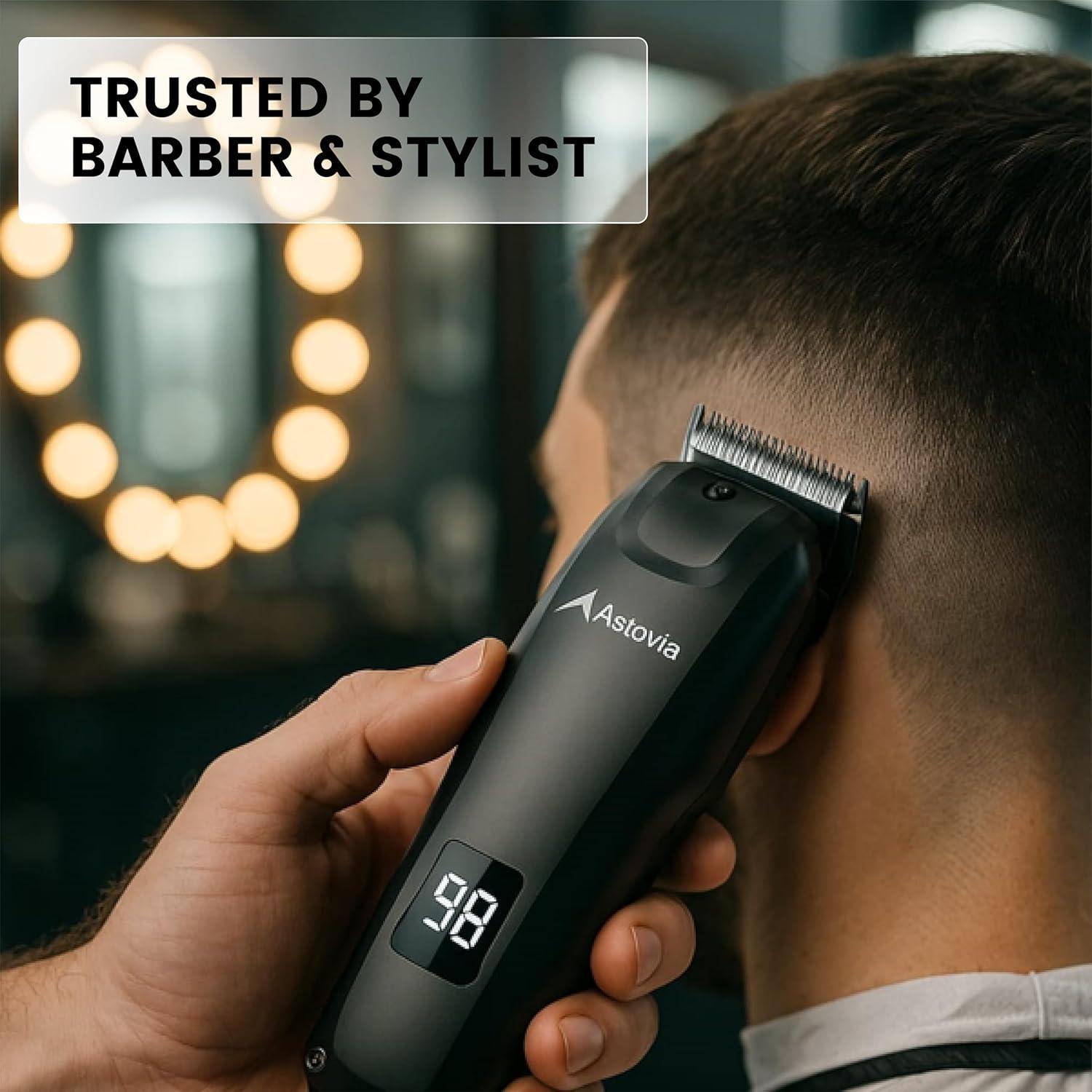 Cortadora de Cabello Inalámbrica Astovia - 7000 RPM, LED, 300 Min