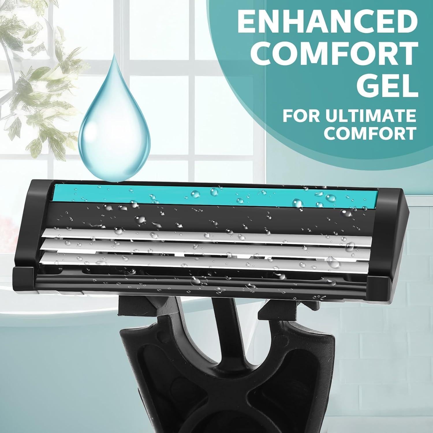 50 Maquinillas de Afeitar Desechables Leriton 3 Cuchillas Piel Sensible