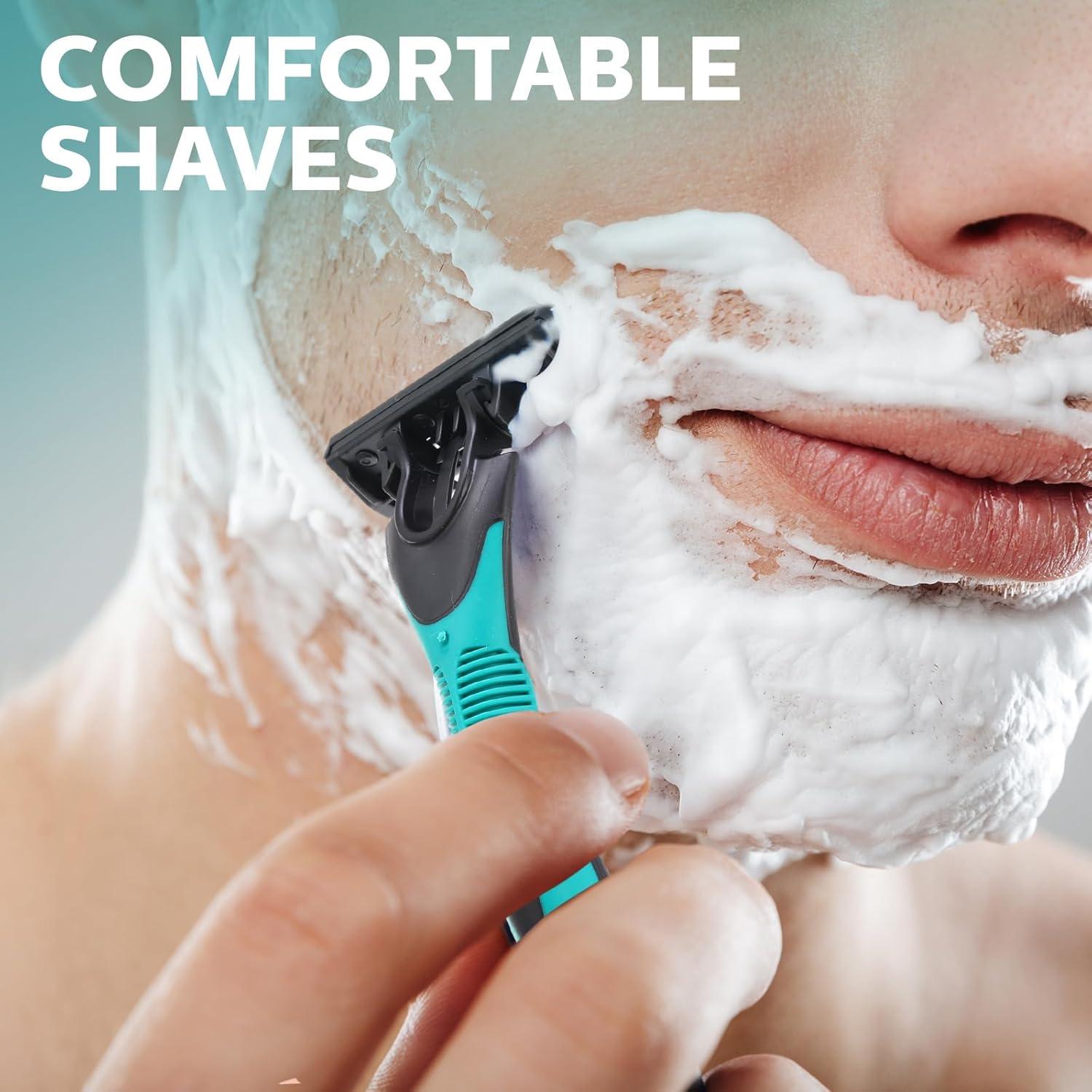 50 Maquinillas de Afeitar Desechables Leriton 3 Cuchillas Piel Sensible