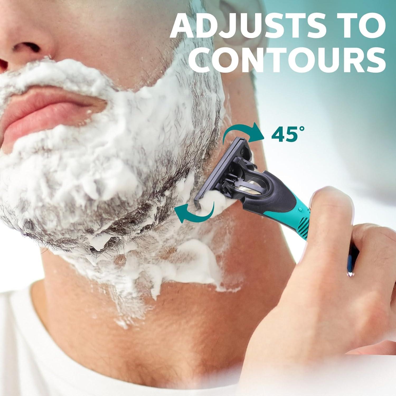 50 Maquinillas de Afeitar Desechables Leriton 3 Cuchillas Piel Sensible