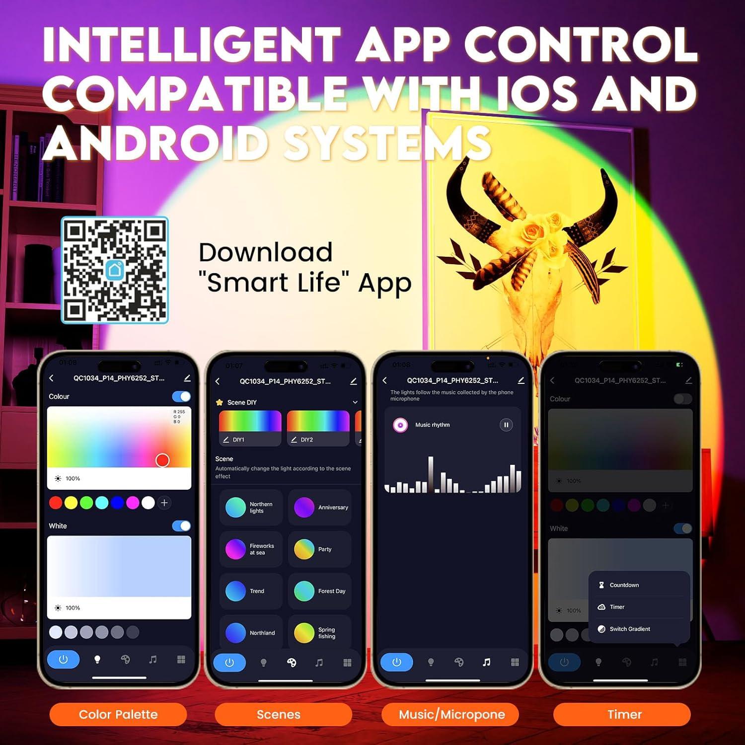 Proyector de Luz del Atardecer SEMRYICO R502 LED Multicolor