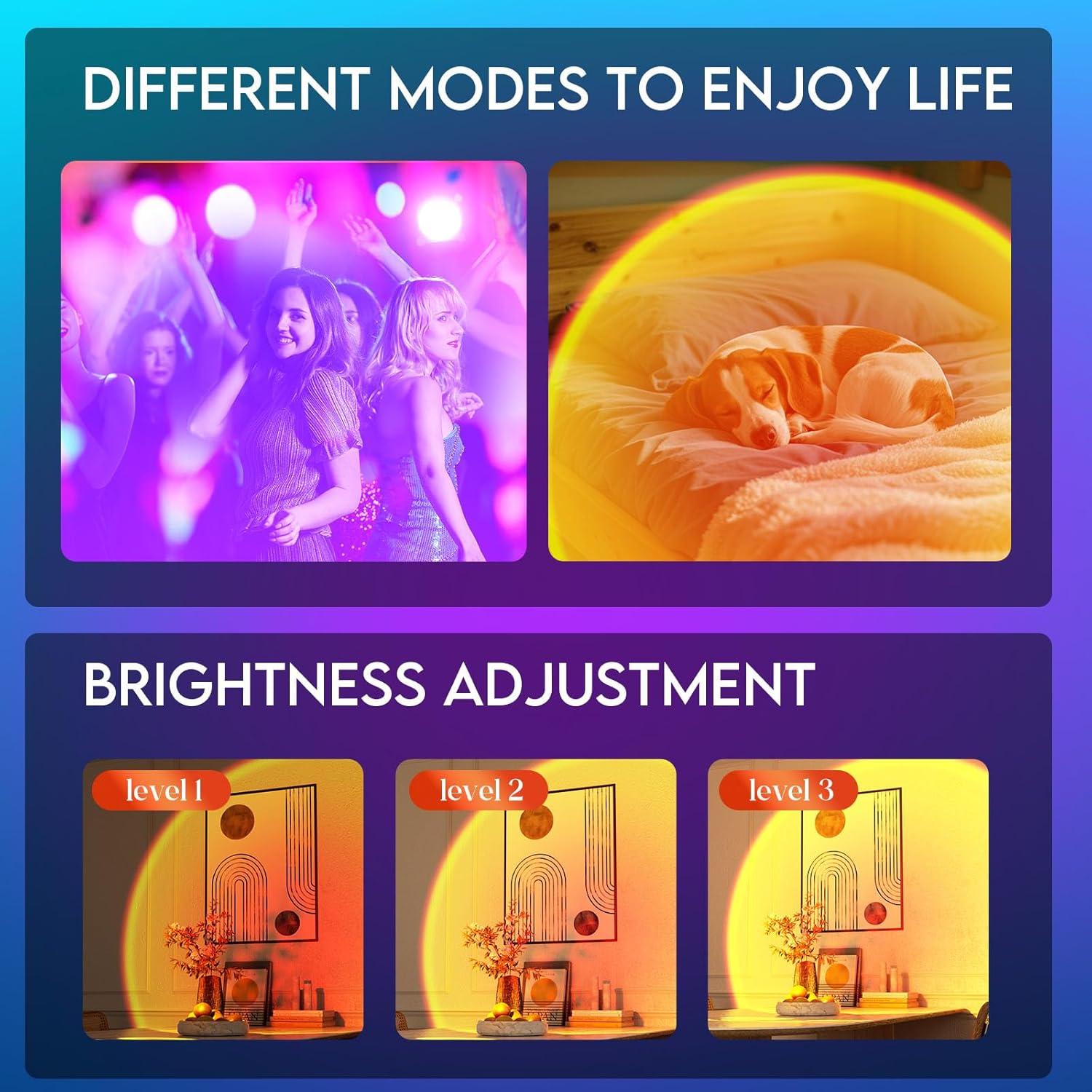 Proyector de Luz del Atardecer SEMRYICO R502 LED Multicolor