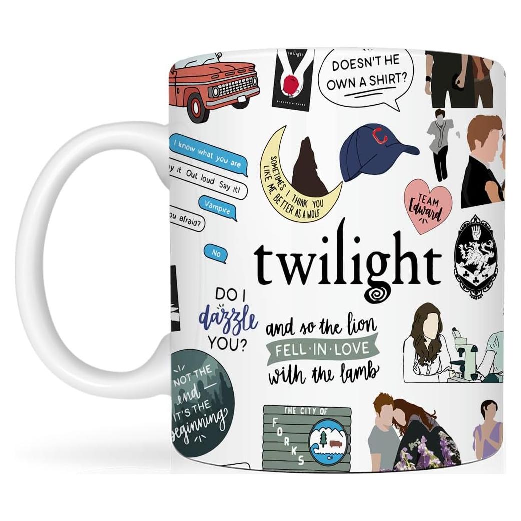 Taza de Cerámica LONGXIN 11 oz Vampiro Twilight Forks