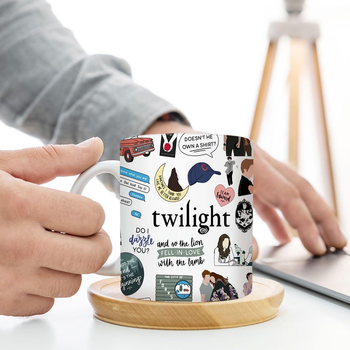 Taza de Cerámica LONGXIN 11 oz Vampiro Twilight Forks