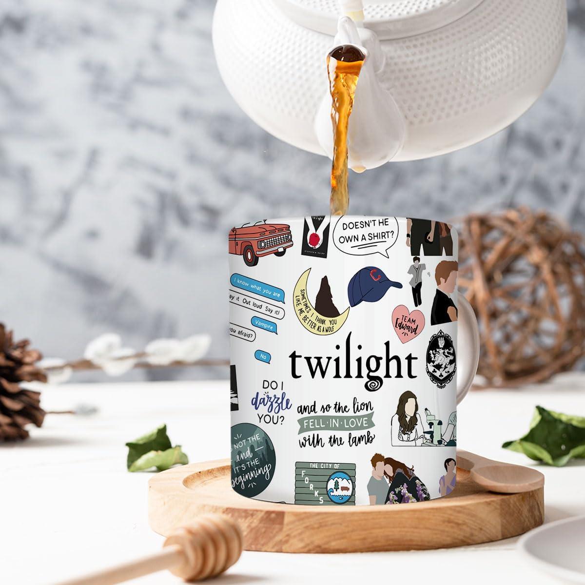 Taza de Cerámica LONGXIN 11 oz Vampiro Twilight Forks