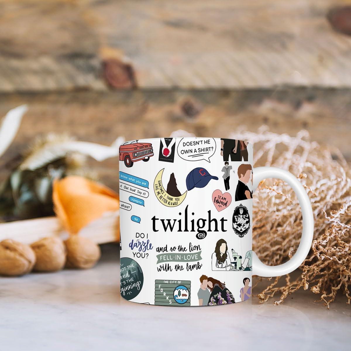 Taza de Cerámica LONGXIN 11 oz Vampiro Twilight Forks