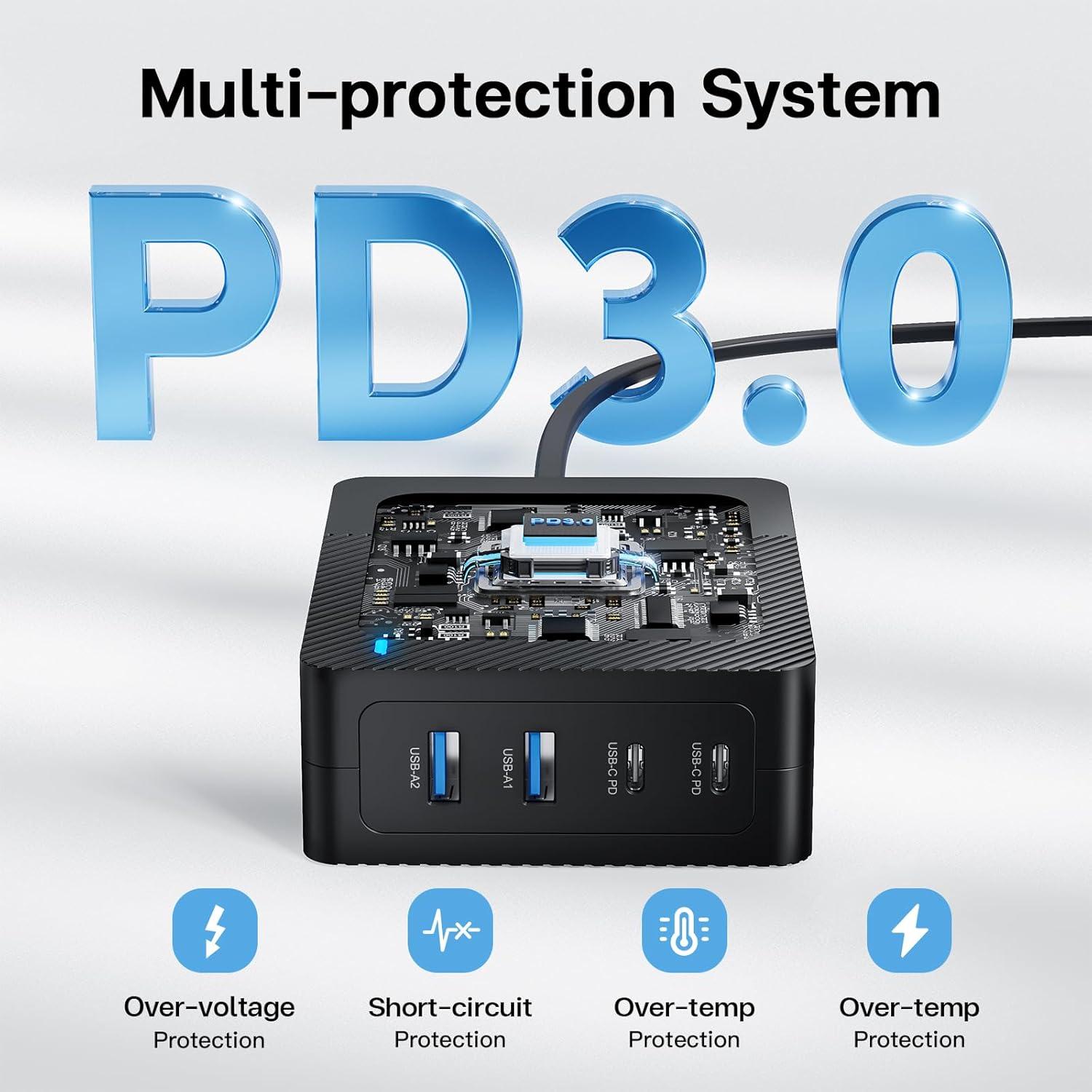 Cargador Rápido USB C 165W 4 Puertos Dongguan Kingtron